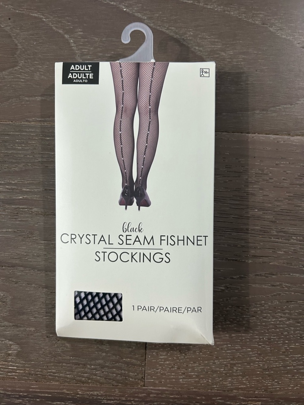 Black crystal seam fishnet stockings. NWT o/s (acc1)
